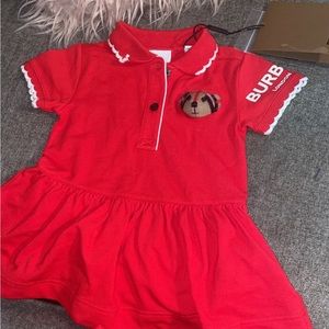 Toddler Red Burberry Dress. Size 6 months . Brand New. Never Worn
